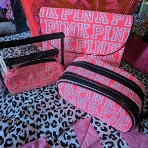 Victoria's Secret PINK waterproof makeup bags